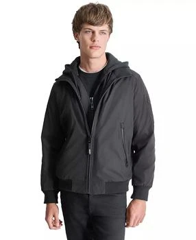 Men's Removable Hood Water-Resistant Bomber Jacket