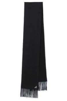 Prada | Prada Logo Plaque Fringed Scarf