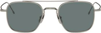 Thom Browne | Silver Titanium Squared Aviator Sunglasses