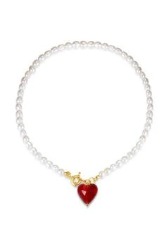 Esmée Red Glaze Heart Dangle Earrings