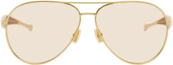 Bottega Veneta | Gold Sardine Aviator Sunglasses