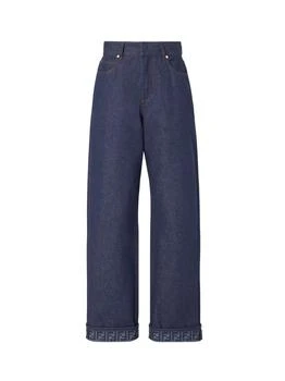Fendi | Fendi Logo-Cuff Wide-Leg Jeans