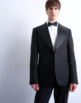 Topman slim tux suit jacket in black