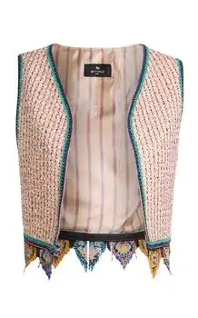 ETRO | Etro Embroidered Tweed Vest - Moda Operandi