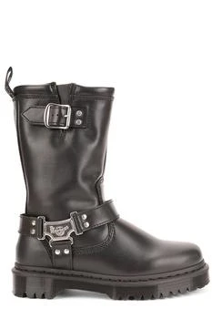 Dr. Martens Anistone Hi Round-Toe Buckled Boots