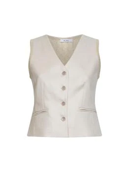 Max Mara | MAX MARA | Beige linen and cable knit MXMCALIBRI vest | Women | S