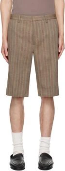 Dries Van Noten | Beige Striped Shorts