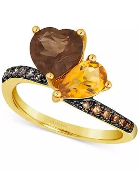 Le Vian | Multi-Gemstone (2-1/4 ct. t.w.) & Diamond (1/5 ct. t.w.) Two Stone Ring in 14k Gold