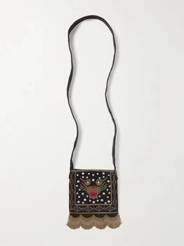 Valentino | Fringed Beaded Satin Shoulder Bag