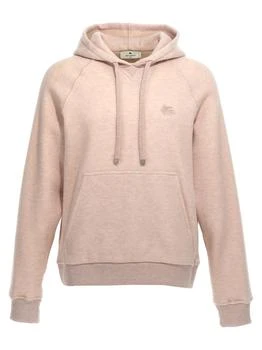 ETRO | Etro Logo Embroidered Knit Drawstring Hoodie