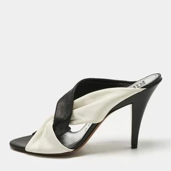 Givenchy | Givenchy Black/White Leather Crisscross Slide Sandals Size 39