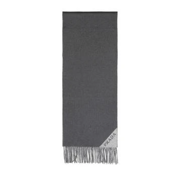 Prada | Prada Logo Jacquard Fringed Edge Scarf