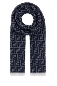 Fendi | Fendi FF Logo Jacquard Fringed-Edge Scarf