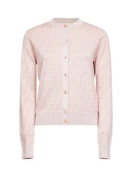 Fendi | Fendi FF Jacquard Crewneck Buttoned Cardigan