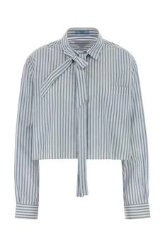 Prada | Versace Striped Cropped Shirt