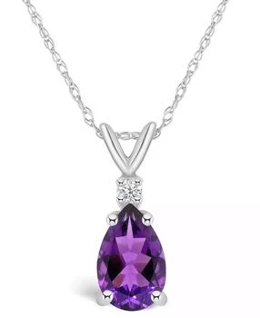 Macy's | Amethyst (1 ct. t.w.) and Diamond Accent Pendant Necklace in 14K Yellow Gold or 14K White Gold
