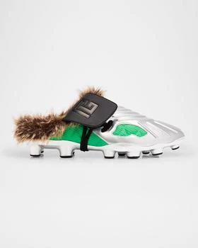 Balmain | Men
s Half Time Faux Fur-Lined Mules