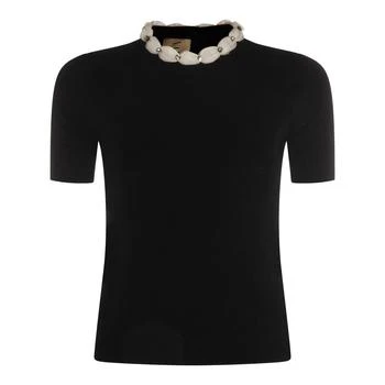 Valentino | Valentino	Embellished-Collar Short-Sleeved Jumper