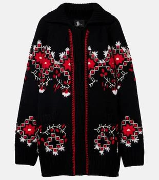 Moncler | Embroidered wool-blend cardigan