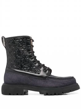 Salvatore Ferragamo | Men's Gancini Combat Boots In Black