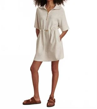 Paisley Half Zip Dress In White