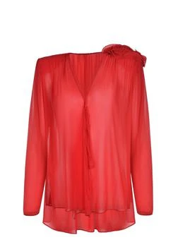 Magda Butrym | Magda Butrym Flower Detail Semi-Transparent Top