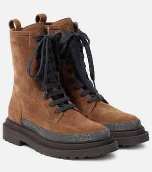 Brunello Cucinelli | Monili suede combat boots
