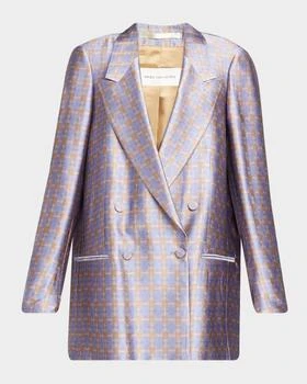 Dries Van Noten | Bastis Silk Double-Breasted Blazer