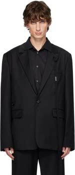 Black Thor Asymmetric Tailored Blazer