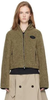 Burberry | Taupe Cropped Fleece Jacket