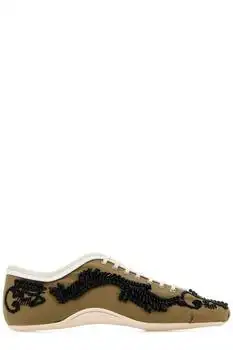 Dries Van Noten | Dries Van Noten Embroidered Lace-Up Ballerina Sneakers