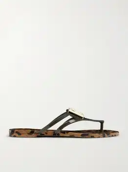 Dolce & Gabbana | Embellished Rubber Sandals - Leopard print - IT35