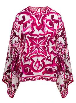 Dolce & Gabbana Majolica-Print Crewneck Blouse