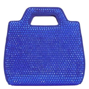 Salvatore Ferragamo | Ladies Blue Crystal Studded Wanda Mini Bag