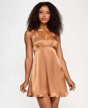 Juniors' Satin Sweetheart A-Line Dress