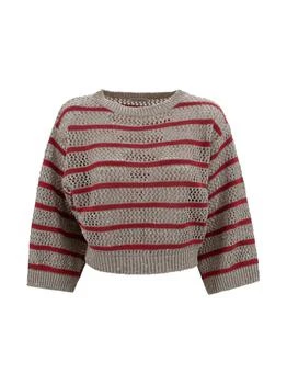Brunello Cucinelli | Brunello Cucinelli Dazzling Striped Net Jumper