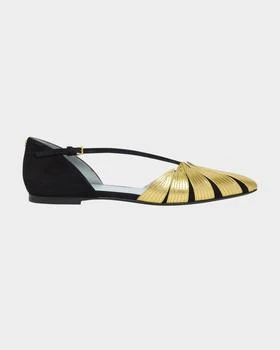 Valentino | Foliefoliage Bicolor Leather Ballerina Flats