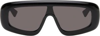 Bottega Veneta | Black Curvy Mask Acetate Sunglasses