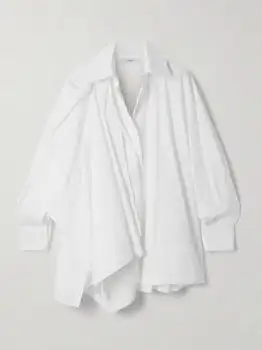 Givenchy | Bow-detailed Draped Cotton-poplin Shirt