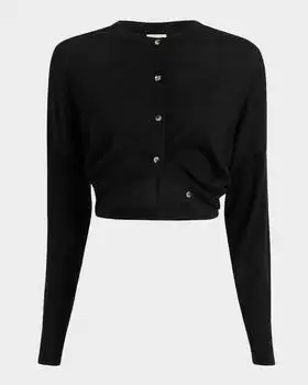Khaite | Finn Wool Draped Crop Cardigan