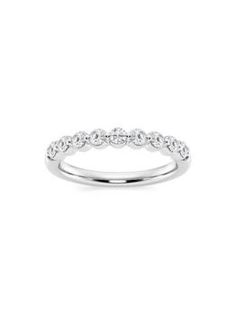 Saks Fifth Avenue | Build Your Own Collection 14K White Gold & 9 Natural Round Diamond Wedding Band