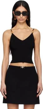 Versace | Black Viscose Knit Crop Camisole