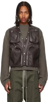 Rick Owens | Gray Concordians Leather Cargo Vest