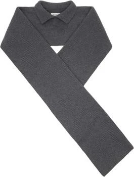 MAISON MARGIELA | Gray Ribbed Wool Collar Scarf