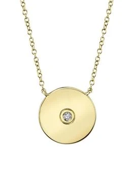 Saks Fifth Avenue | 14K Yellow Gold & 0.02 TCW Diamond Disc Pendant Necklace