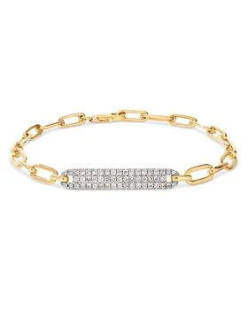 Bloomingdale's | Diamond Pavé Oval Link Bracelet in 14K White & Yellow Gold, 0.60 tcw