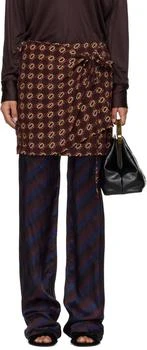 Dries Van Noten | Navy 
Burgundy Printed Skirt Trousers