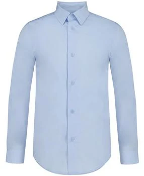 Calvin Klein Boys' Long Sleeve Slim Fit Dress Shirt, Button-Down Style with Cuffs & Shirttail Hem