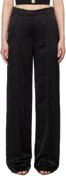 Balmain | Black Tailored Satin Straight Trousers