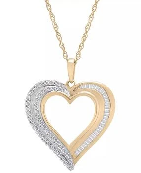 Macy's | Diamond Heart Pendant 18" Necklace (1/2 ct. t.w.) in 10k Gold, Exclusively at Macy's